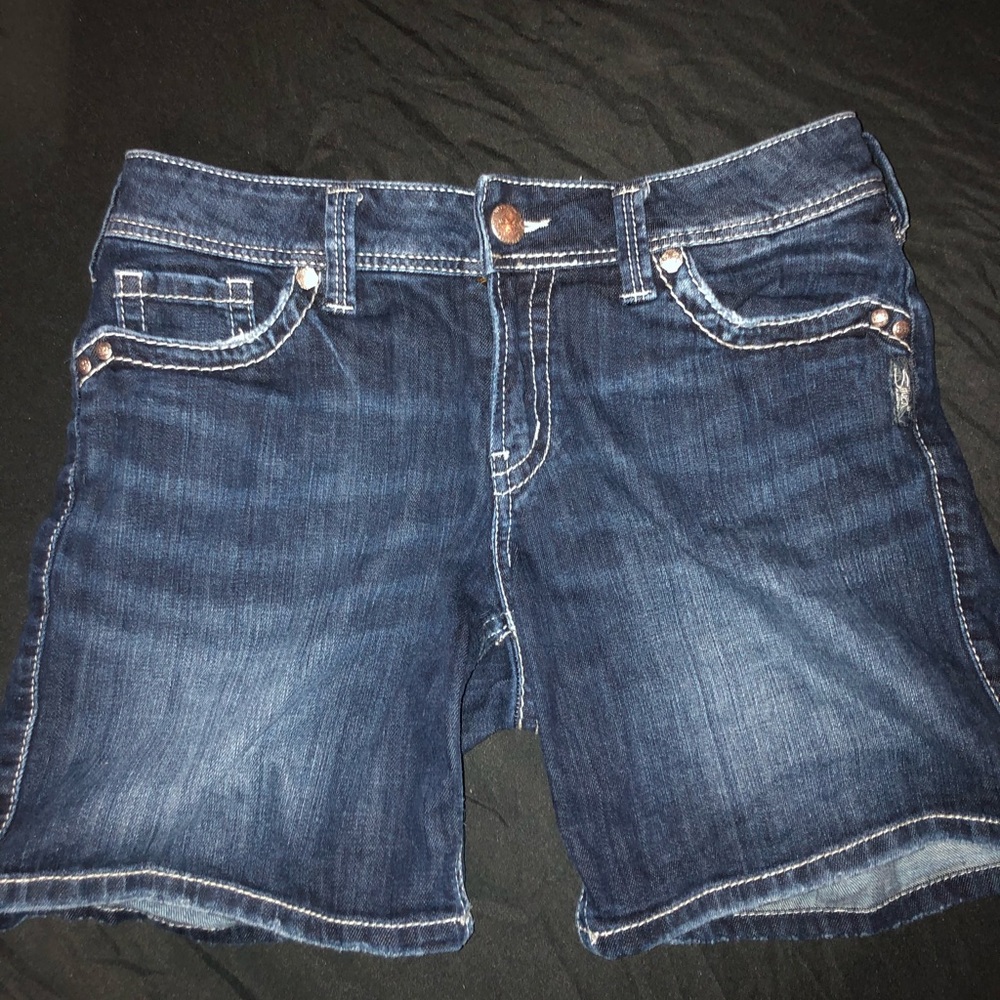 Silver jean shorts